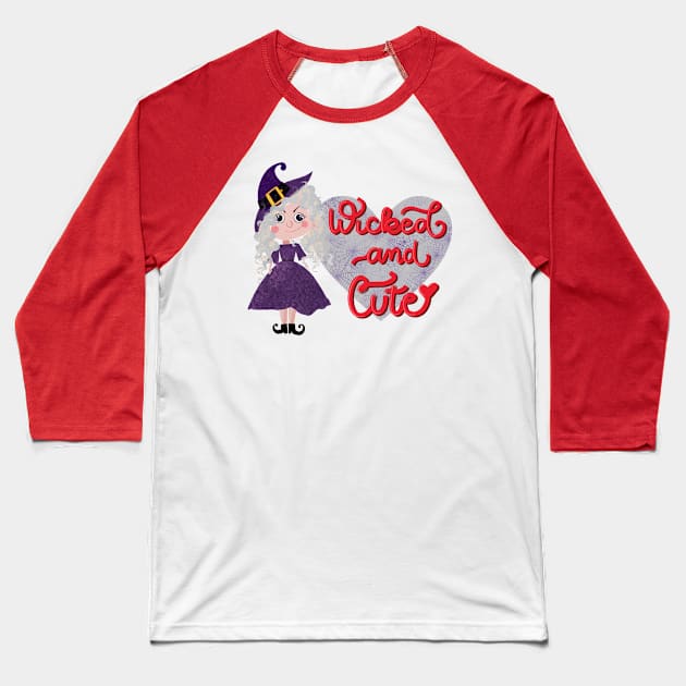 Cute and wicked witch Baseball T-Shirt by PrintAmor